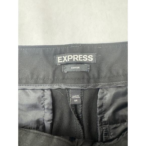 Express Editor Y2K Low Rise Straight Dress Pants Trousers Office Black Women 6R - Picture 3 of 8